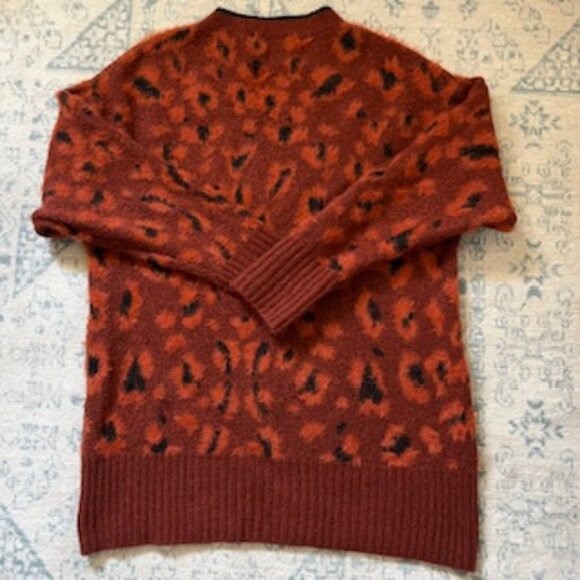 🧡3/15 Zara  Knit Animal Print Oversized Soft Feel Sweater Women's S - Picture 9 of 9